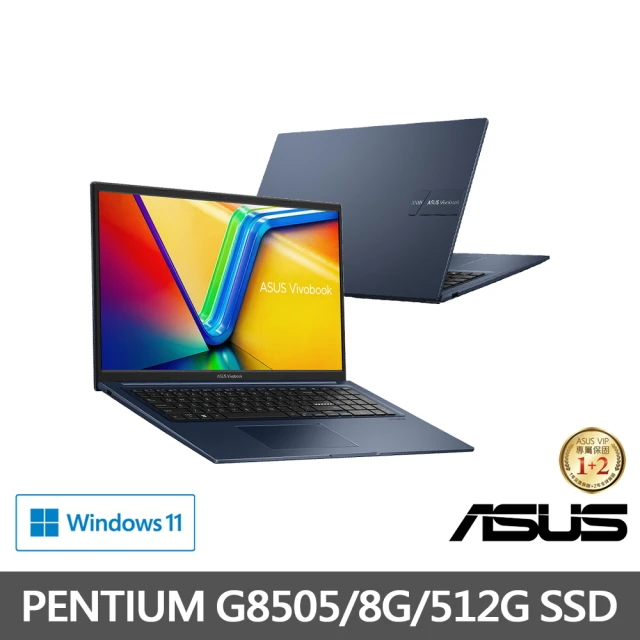 ASUS 華碩ASUS 無線鍵盤/滑鼠組★ 17.3吋8G輕薄筆電(Vivobook 17 X1704ZA/PENTIUM G8505/8G/512G SSD/W11)