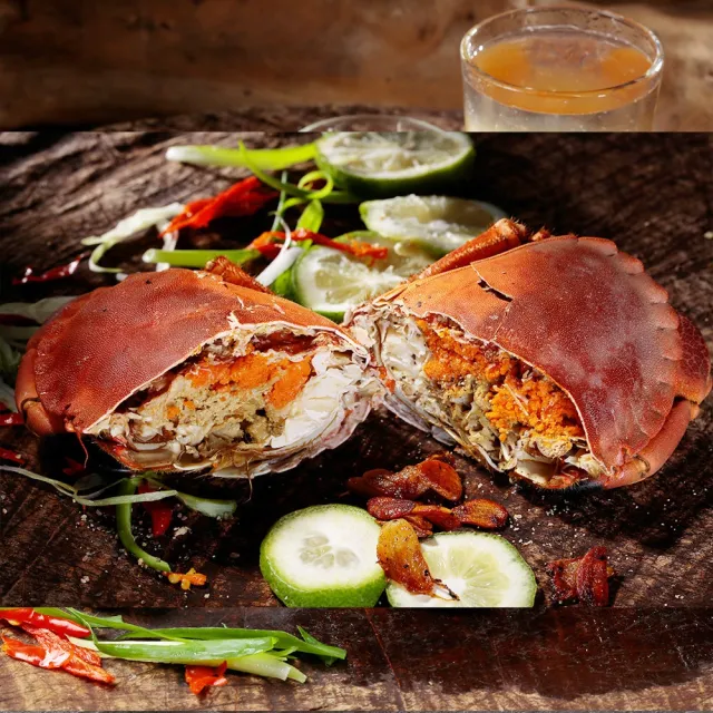 【華得水產】英國野生爆卵麵包蟹+爆蛋紅蟳+生食干貝(總共3件組)