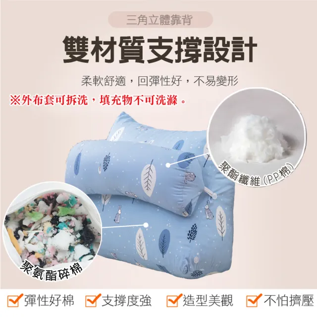【格藍傢飾】MIT親膚抗菌三角多功能抬腿/靠枕-2入(多款可選 腰靠枕 靠墊 足枕 背靠墊)