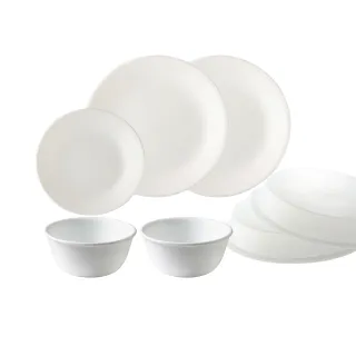 【CorelleBrands 康寧餐具】純白碗盤超值組(多款可選)