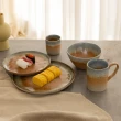 【YU Living 信歐傢居】日式窯變撞色碗二件組 670ml(二件一組/漸層藍灰色咖啡色/餐碗 湯碗 沙拉碗)