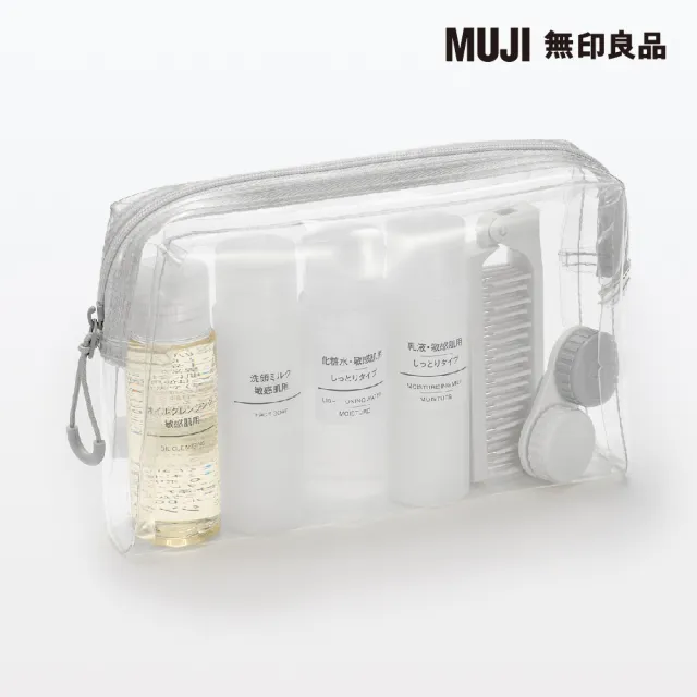 【MUJI 無印良品】TPU透明收納袋附底.約12x18.5x4cm