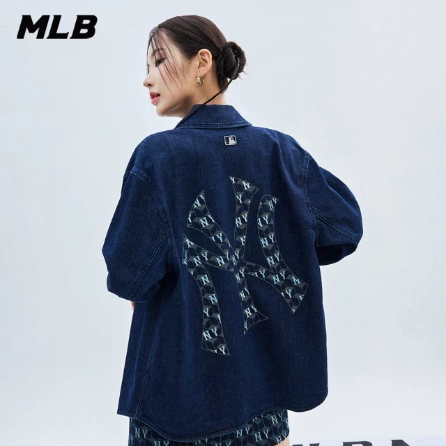 MLB 牛仔丹寧襯衫 CUBE MONOGRAM系列 紐約洋基隊(3ADRM0434-50NYD)