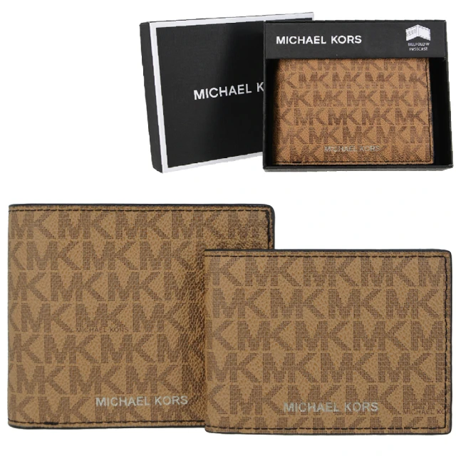 Michael Kors 男生款 金屬MK荔枝紋皮革零錢袋對