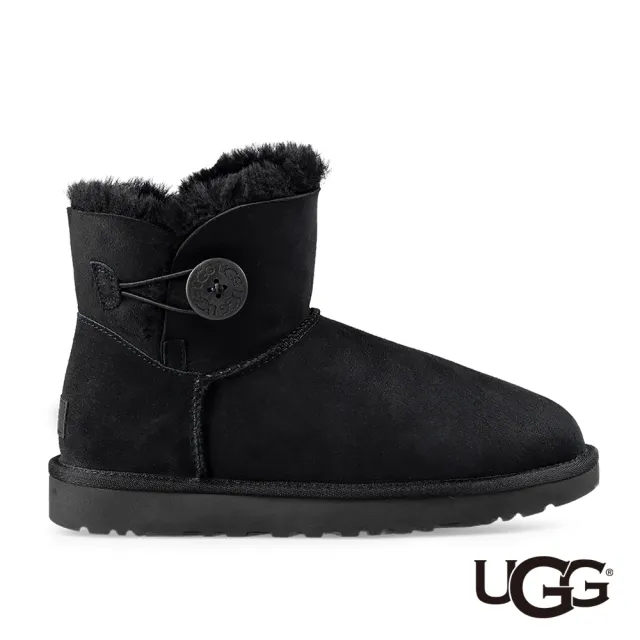 UGG】女鞋/女靴/靴子/雪靴/Mini Bailey Button II(黑色-UG1016422BLK