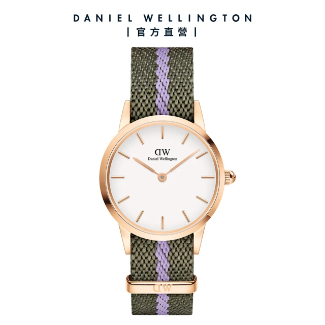 Daniel WellingtonDaniel Wellington DW ICONIC NATO28MM 雙色經典織紋錶-綠錶帶-金框(DW00100680)