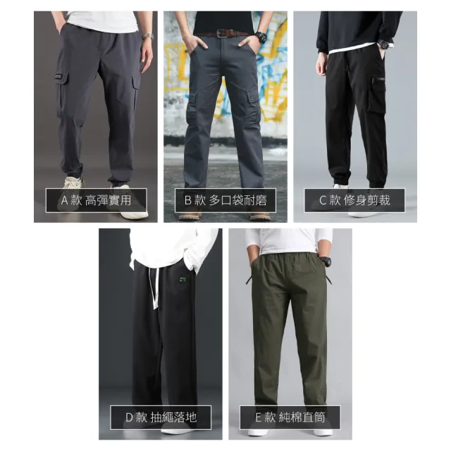【NEW FORCE】休閒實用運動彈性男長褲-多款可選(棉褲/男長褲/束口褲/直筒褲/機能褲/休閒褲)