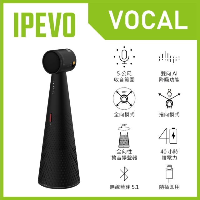 【IPEVO 愛比】VOCAL 智慧藍牙麥克風揚聲器