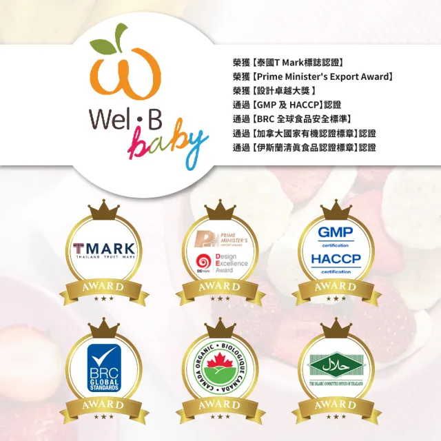 【Wel-B】100% 水果凍乾 綜合款4口味各12(100% 純水果 無添加 冷凍乾燥 保留營養 原裝進口 檢驗合格)