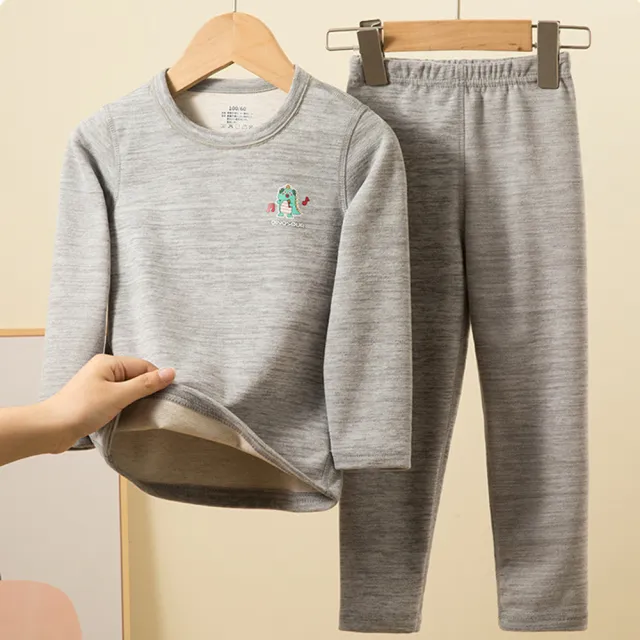 【chiao!Babe 俏寶貝】1套 兒童德雙面絨保暖套裝(130-160CM/學生/兒童/四色可選)