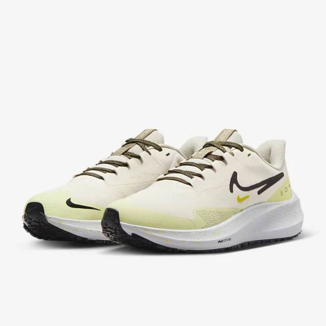 NIKE 耐吉 W AIR ZOOM PEGASUS SHIELD 女鞋 防潑水 小飛馬 慢跑鞋 米白黃(DO7626-100 ∞)