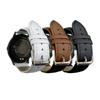【Timo】SAMSUNG三星 Galaxy Watch 40/42/44mm通用 經典皮革平紋錶帶(錶帶寬度20mm)