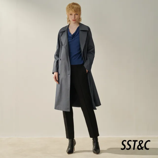 【SST&C】女裝 黑色低腰修身針織長褲8262310002(換季55折)