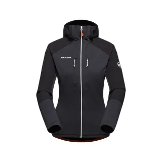 【Mammut 長毛象官方直營】Eiswand Advanced ML Hooded 極限艾格運動刷毛連帽外套 黑色 女款 #1014-02330