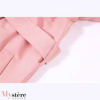 【my stere 我的時尚秘境】雙11 冬現貨--法式芭比粉時尚修身雙排釦長版風衣(秋冬新款 經典風衣