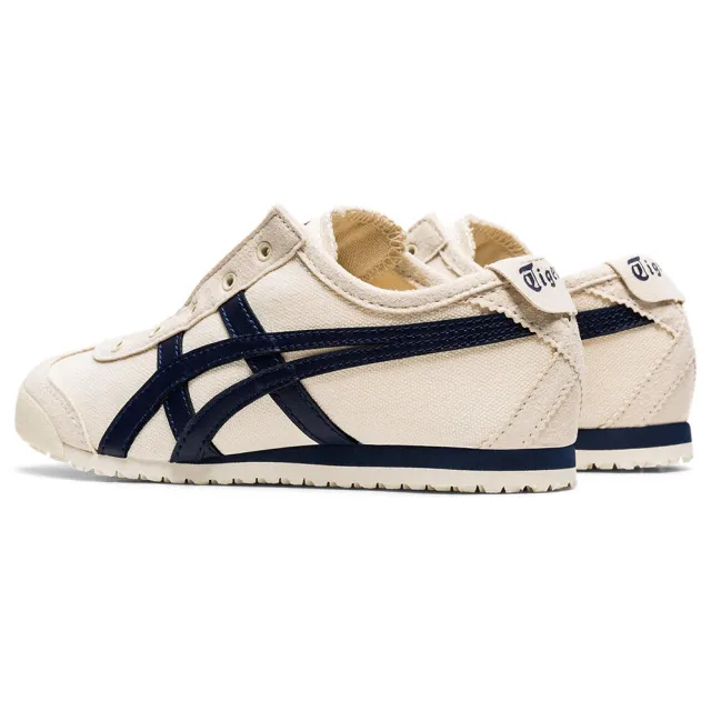 【Onitsuka Tiger】鬼塚虎 MEXICO 66 SLIP-ON PS 中童鞋 米底藍邊 休閒鞋 (1184A085-200)