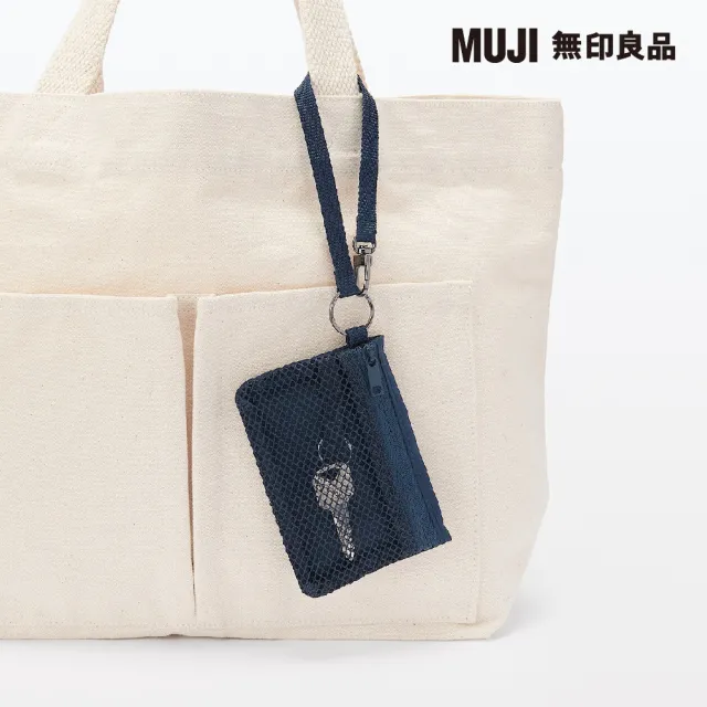 【MUJI 無印良品】聚酯纖維卡片夾深藍.約8x12cm