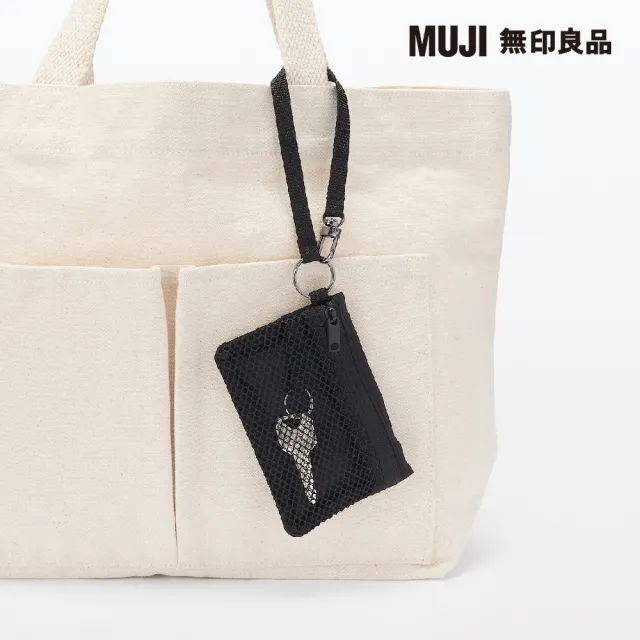 【MUJI 無印良品】聚酯纖維卡片夾黑.約8x12cm