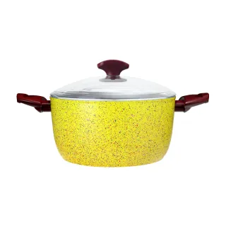 【義廚寶】義大利製塔塔系列不沾鍋雙耳湯鍋24cm(附耐熱玻璃蓋/電磁爐適用)