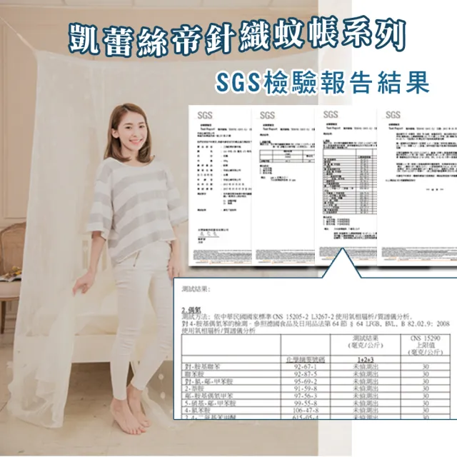 【凱蕾絲帝】雙人5尺針織蚊帳100%台灣製造-大空間專用(開單門-三色可選)