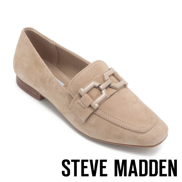 STEVE MADDEN RYANN 麂皮方頭樂福鞋(卡其色