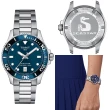 【TISSOT 天梭 官方授權】SEASTAR 300米潛水 運動對錶 手錶 母親節 禮物(T1204101104100+T1202101104100)