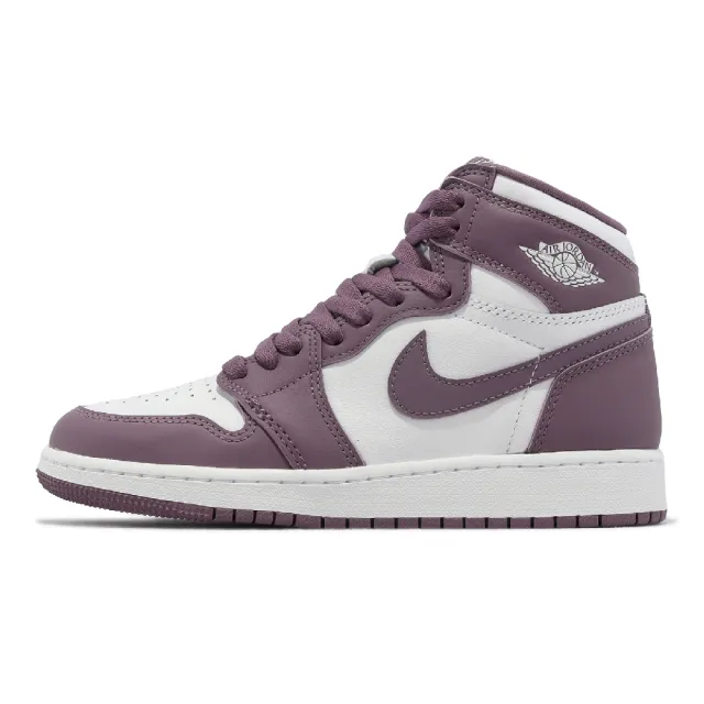 NIKE 耐吉】休閒鞋Air Jordan 1 Retro High OG GS 女鞋大童白紫AJ1 高