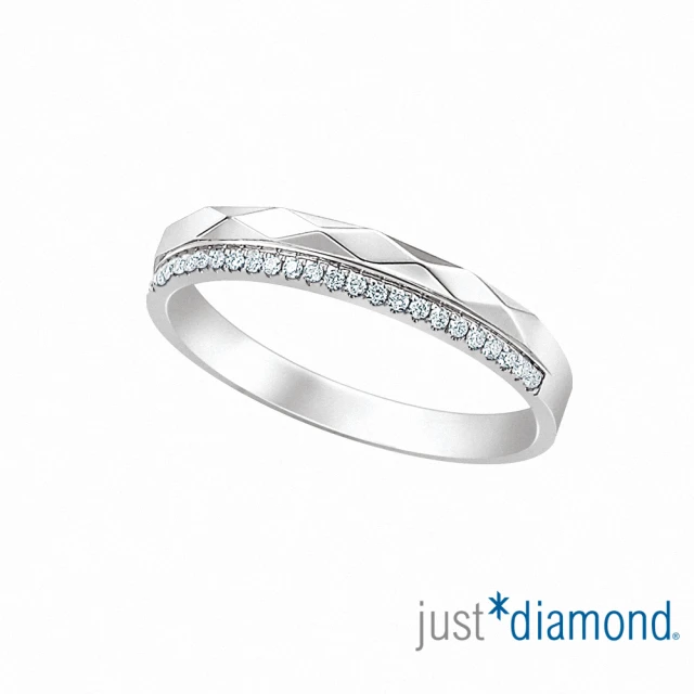 【Just Diamond】18K金鑽石戒指 兩心相悅 對戒(窄-女戒)