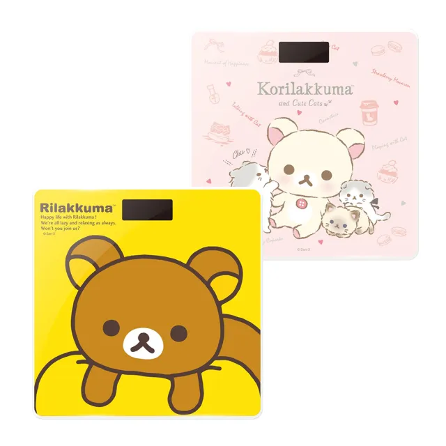 【Rilakkuma 拉拉熊】正版授權 玻璃鏡面數位液晶電子體重機/體重計