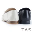 【TAS】柔軟羊皮馬銜釦平底樂福鞋(黑色)