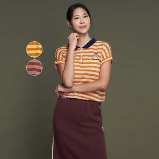 【MEDUSA 曼度莎】現貨-Icare 可愛橫紋Polo針織上衣 - 2色（F）｜女休閒 短袖 Polo衫 新品(207-10501)