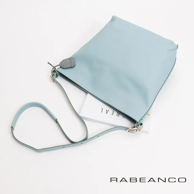 【RABEANCO】DON頂級牛皮肩背/斜背包(粉藍)