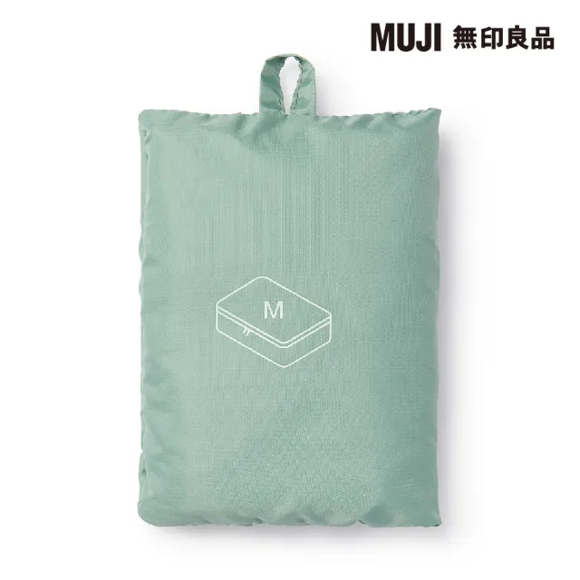 【MUJI 無印良品】聚酯纖維可折收納袋M.綠.約26x40x10cm