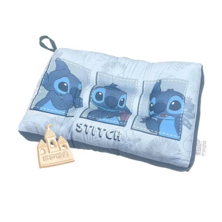 【享夢城堡】雙面天絲水洗午安童枕45x30cm(迪士尼史迪奇Stitch 自拍123-藍)