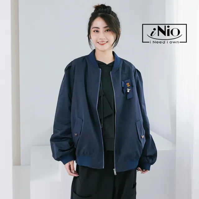 【iNio 衣著美學】冬新品 長袖外套 現貨 圓領 女休閒外套 長袖外套(CCW4511)