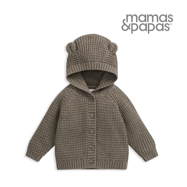 Mamas & PapasMamas & Papas 熊耳朵-連帽針織外套-棕(2種尺寸可選)