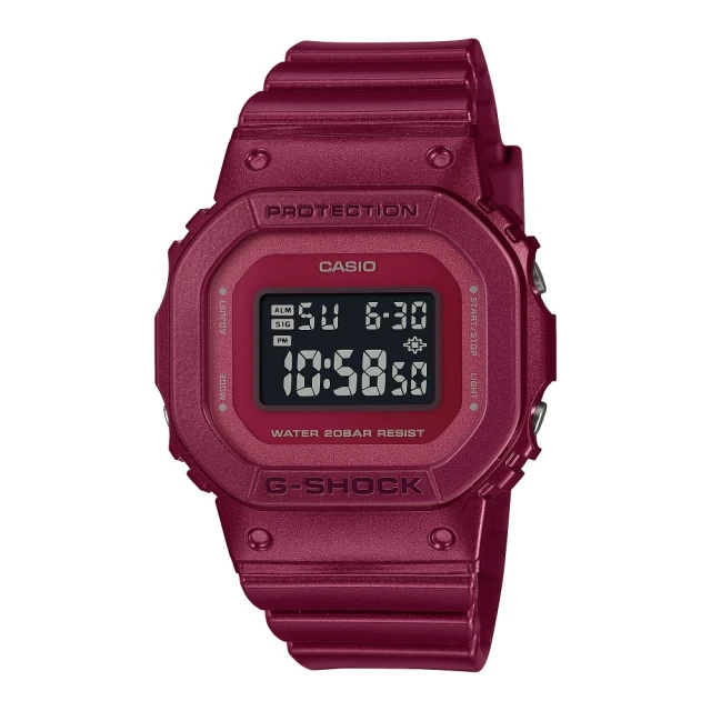 CASIO 卡西歐 G-SHOCK黑紅配色電子錶(GMD-S5600RB-4)