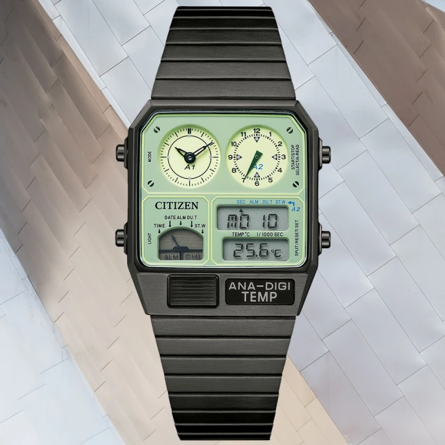 CITIZEN 星辰 Chronograph系列 夜光型者 型男必備 80年代復刻電子計時腕錶(JG2147-85X)