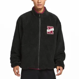 【NIKE 耐吉】NSW Winter Jacket 男款 黑紅色 雙面穿 拉鍊口袋 寬版 保暖 立領外套 FV8588-010