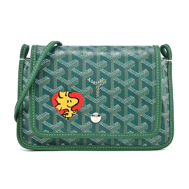 GOYARD 高雅德 日本限定SNOOPY系列PLUMET卡通鳥斜背包(綠)