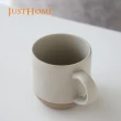 【Just Home】砌植陶瓷馬克杯500ml 冷白(杯子 陶瓷杯 馬克杯 拿鐵杯)