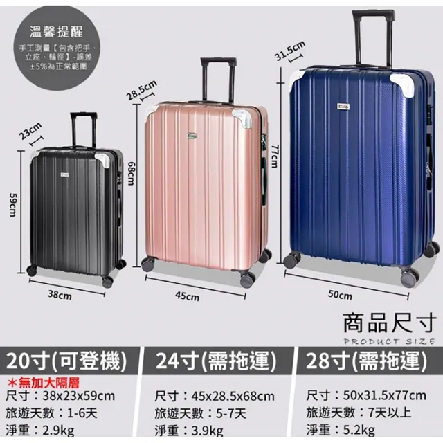 【SNOW.bagshop】20吋行李箱固定海密鎖硬殼(360度旋轉耐摔耐磨損檢測通過箱體)