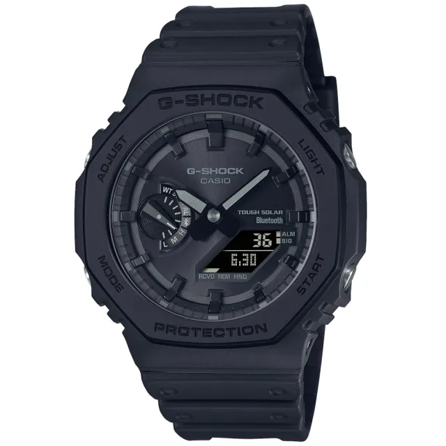 【CASIO 卡西歐】G-SHOCK 八角形錶殼 藍牙連線 太陽能八角雙顯腕錶 禮物推薦 送禮首選(GA-B2100-1A1)