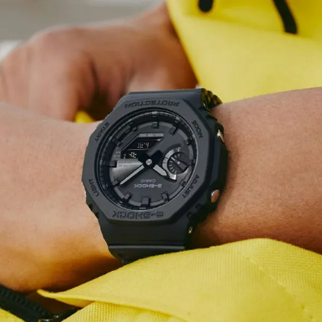 【CASIO 卡西歐】G-SHOCK 八角形錶殼 藍牙連線 太陽能八角雙顯腕錶 禮物推薦 送禮首選(GA-B2100-1A1)