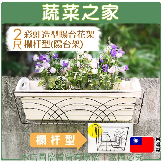 【蔬菜之家】2尺彩虹造型陽台花架(欄杆型陽台架陽台架 花架 盆栽架)