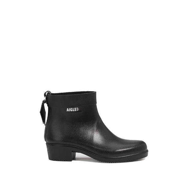 【AIGLE】MYRICA女 經典短筒膠靴 AG-FNB28A100 黑色(短筒雨靴 法國雨靴 雨靴推薦 雨靴 雨鞋)