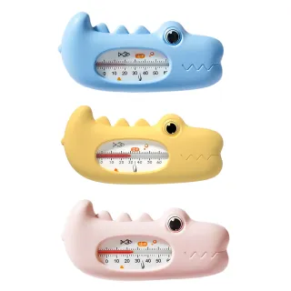 【水中游】鱷魚造型兩用水溫計-3入組(防水 寶寶沐浴 溫度計 室溫計 測水溫 嬰兒洗澡玩具 滿月 周歲禮物)