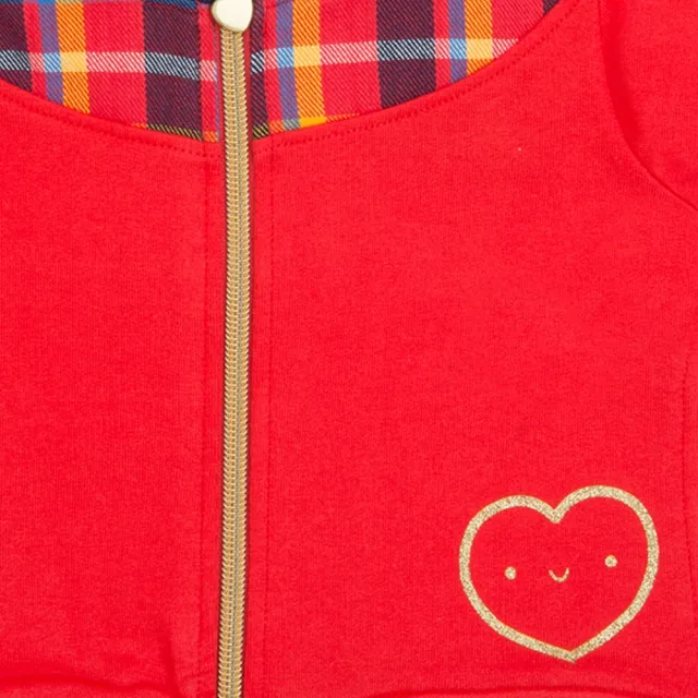 【tuc tuc】女童紅藍金愛心棉質外套PE6117 18M-6A(tuctuc  外套)