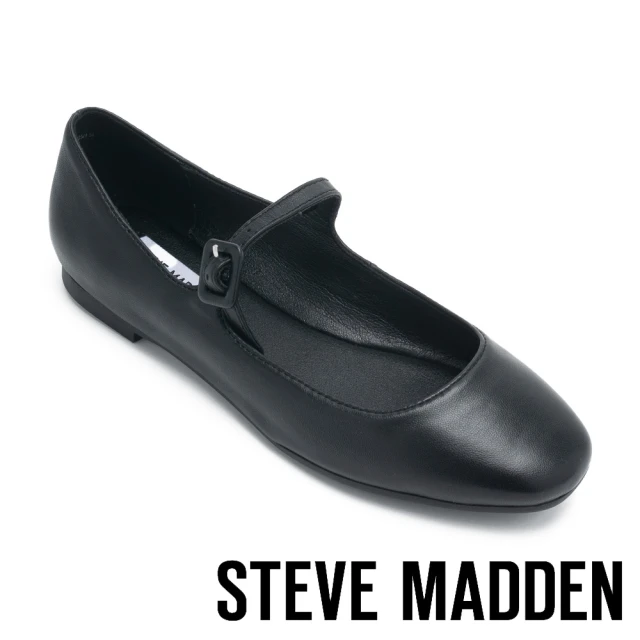 【STEVE MADDEN】CADDIE 圓頭平底瑪莉珍鞋(黑色)