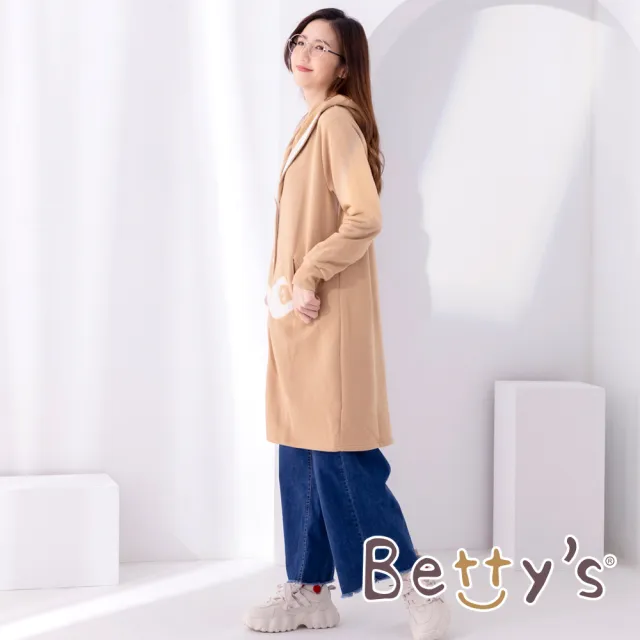 【betty’s 貝蒂思】貓掌內刷毛連帽外套(卡其)